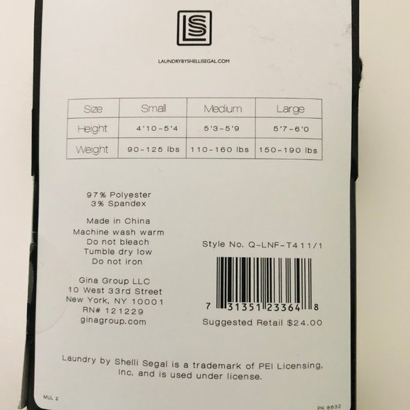 LAUNDRY Dark Gray NWT Sweater Footed Tights Size M - Picture 3 of 3